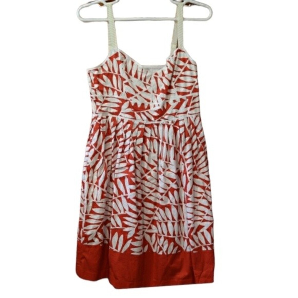 Talbots Collection Red White Floral A-Line Dress Classic Cotton Work Office 12